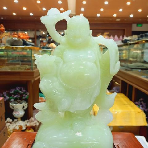  Tượng Di Lặc Ngọc Onyx Xanh 24cm 