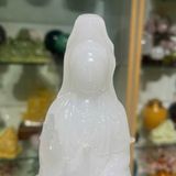  Tượng Phật Quan Âm Bạch Ngọc Cao 15cm 