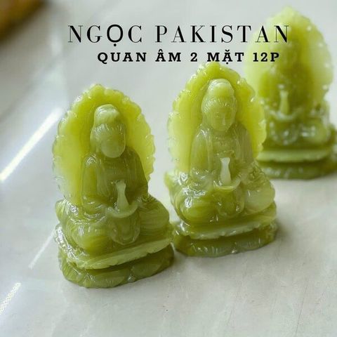 Tượng Phật Quan Âm 2 mặt ngọc Pakistan