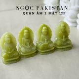  Tượng Quan Âm 2 mặt ngọc Pakistan 12cm 