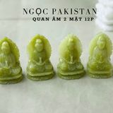  Tượng Quan Âm 2 mặt ngọc Pakistan 12cm 