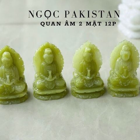 Tượng Phật Quan Âm 2 mặt ngọc Pakistan