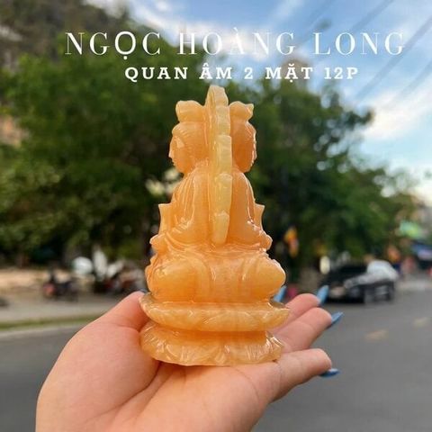 Tượng Phật Quan Âm 2 mặt ngọc Hoàng Long