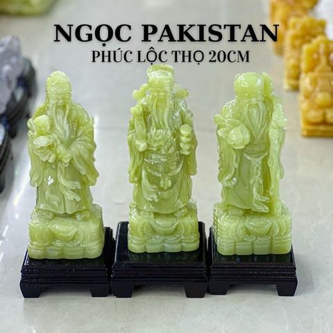 Tượng Tam Đa Phúc Lộc Thọ Ngọc Pakistan 20cm