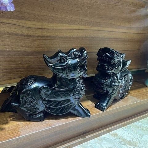 Tượng Tỳ Hưu Ngọc Onyx Đen 27.5cm