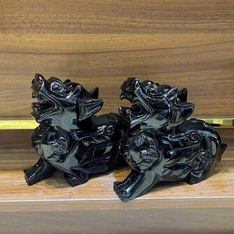 Tượng Tỳ Hưu Ngọc Onyx Đen 21cm