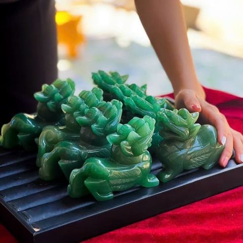 Tượng Tỳ Hưu Thạch Anh Xanh