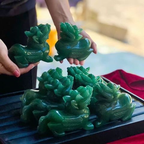 Tượng Tỳ Hưu Thạch Anh Xanh