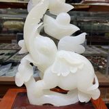  Tượng Voi Ngọc Onyx Trắng 