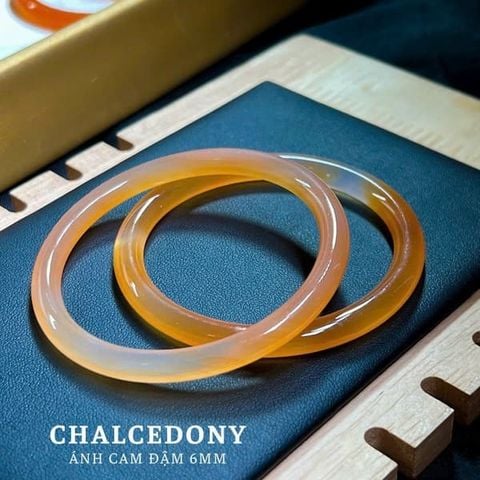Vòng Chalcedony Cam Đậm Chột 6mm