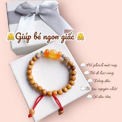 Vòng Dâu Tằm Mix Hổ Phách Mật Lạp và Bồ Đề