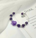  Vòng Hồ Ly Thạch Anh Tím Mix Charm Bạc 