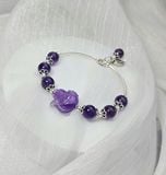  Vòng Hồ Ly Thạch Anh Tím Mix Charm Bạc 