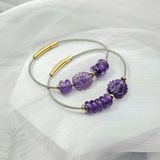  Vòng Hồ Ly Chúa Thạch Anh Tím Mix Ngũ Điếu Xỏ Cáp 