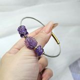  Vòng Hồ Ly Chúa Thạch Anh Tím Mix Ngũ Điếu Xỏ Cáp 