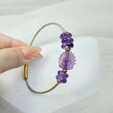  Vòng Hồ Ly Chúa Thạch Anh Tím Mix Ngũ Điếu Xỏ Cáp 