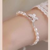  Vòng Ngọc Trai Mix Bạc Charm Bướm Hồ Điệp 