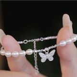  Vòng Ngọc Trai Mix Bạc Charm Bướm Hồ Điệp 