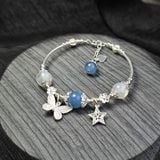  Vòng Tay Bạc Mix Đá Aquamarine và Moonstone 