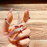  Vòng Tay Đá Tự Nhiên Mix Charm Bạc Hồ Điệp 