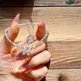  Vòng Tay Đá Tự Nhiên Mix Charm Bạc Hồ Điệp 