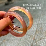  Vòng Tay Chalcedony Bắc Giang Hồng Ánh Cam Nguyên Khối 