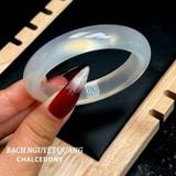  Vòng Tay Chalcedony Bạch Nguyệt Quang VIP Bản Hẹ 