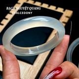  Vòng Tay Chalcedony Bạch Nguyệt Quang VIP Bản Hẹ 