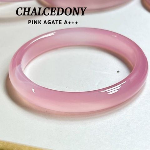 Vòng Tay Chalcedony Hồng Nguyên Khối