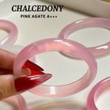  Vòng Tay Chalcedony Hồng Nguyên Khối 