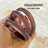  Vòng Tay Chalcedony Tím Ánh Xám Nguyên Khối 