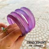  Vòng Tay Chalcedony Tím Lavender Nguyên Khối 