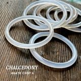  Vòng Tay Chalcedony Trắng Trong Nguyên Khối 