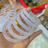  Vòng Tay Chalcedony Trắng Trong Nguyên Khối 