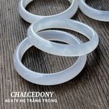  Vòng Tay Chalcedony Trắng Trong Nguyên Khối 