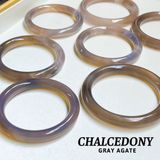  Vòng Tay Chalcedony Xám Nguyên Khối 
