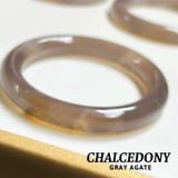  Vòng Tay Chalcedony Xám Nguyên Khối 