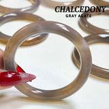 Vòng Tay Chalcedony Xám Nguyên Khối 