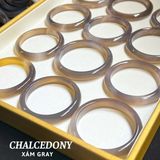  Vòng Tay Chalcedony Xám Nguyên Khối 