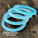  Vòng Tay Chalcedony Xanh Dương Nguyên Khối 