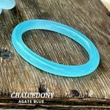  Vòng Tay Chalcedony Xanh Dương Nguyên Khối 