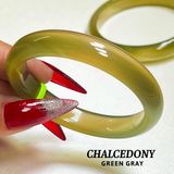  Vòng Tay Chalcedony Xanh Hoàng Kim Nguyên Khối 