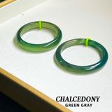  Vòng Tay Chalcedony Xanh Hoàng Kim Nguyên Khối 