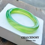  Vòng Tay Chalcedony Xanh Lá Nguyên Khối 
