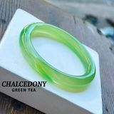  Vòng Tay Chalcedony Xanh Lá Nguyên Khối 