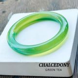  Vòng Tay Chalcedony Xanh Lá Nguyên Khối 