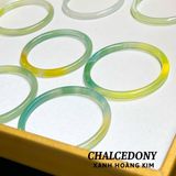  Vòng Tay Chalcedony Xanh Vàng Nguyên Khối 