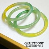  Vòng Tay Chalcedony Xanh Vàng Nguyên Khối 