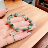  Vòng Tay Đá Mix Túi Tiền Charm Bạc 