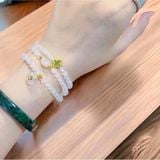  Vòng tay Moonstone mix Charm vàng 